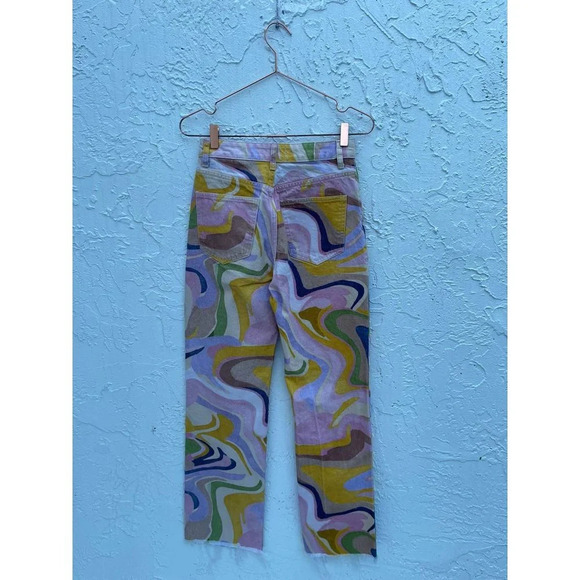 Zara Womens Mid Rise Straight Leg Marble Jeans Multicolor Size 2 - Picture 11 of 16